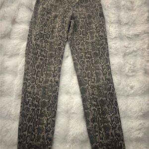 SPANX Gray and Black Snake Print Leggings